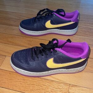 Nike Air Force Purple Gold Lakers Youth Size 5Y